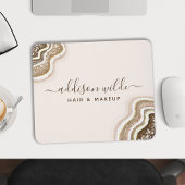 Champagne Gold Tan Brown Glitter Agate Geode Muismat