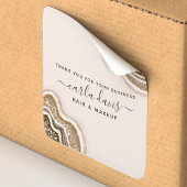 Champagne Gold Tan Glitter Agate Geode Business Vierkante Sticker