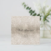 Champagne Gold White Glitzy Glitter Feestdagenkaart (Staand voorkant)