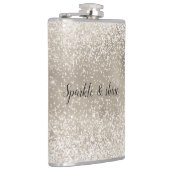 Champagne Gold White Glitzy Glitter Heupfles (Rechts)