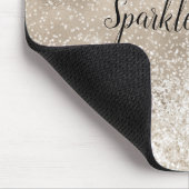 Champagne Gold White Glitzy Glitter Muismat (Hoek)