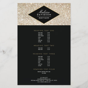 Champagne Goud Glitter and Glamour Salon Flyer