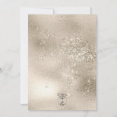 Champagne Goud Glitter Moderne Bruiloft Kaart (Achterkant)