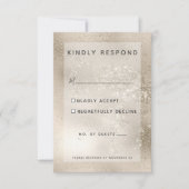 Champagne Goud Glitter Moderne Bruiloft RSVP Kaartje (Voorkant)