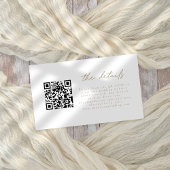 Champagne goud QR Code Script bruiloft details Informatiekaartje