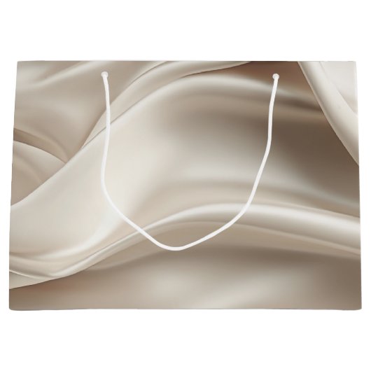  Champagne Goud Romantische Faux Satin Groot Cadeauzakje (Voorkant)