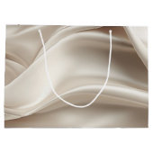  Champagne Goud Romantische Faux Satin Groot Cadeauzakje (Achterkant)