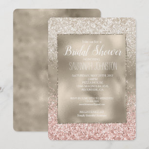Champagne Goud Roze Wit Glitter Vrijgezellenfeest Kaart