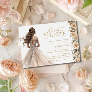 Champagne Goud Trouwjurk Gown Vrijgezellenfeest Kaart