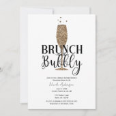 Champagne Goud Zwart Wit Bruisend Bruidsdiner Kaart (Voorkant)