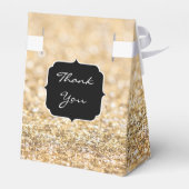 Champagne goudbollen monogram bedankdoosjes (Achterkant)