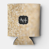 Champagne goudbollen monogram blikjeskoeler (Voorkant)