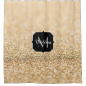 Champagne goudbollen monogram douchegordijn (Voorkant)