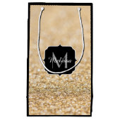 Champagne goudbollen monogram klein cadeauzakje (Voorkant)