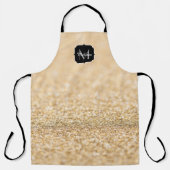 Champagne goudbollen monogram schort (Voorkant)