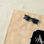 Champagne goudbollen monogram strandlaken (In situ)