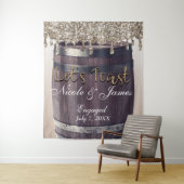 Champagne Gouden Glitter Druppelvat Barn Verloving Wandkleed (In situ)