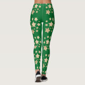 Champagne gouden glitter schittert Sterren donkerg Leggings (Achterkant)