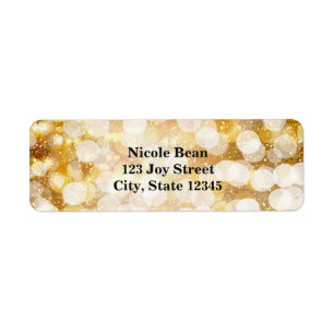Champagne Gouden Glitterende Adreslabels Etiket
