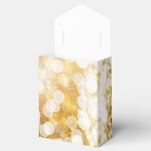 Champagne Gouden Glitterende Lichtjes Bruiloft Fav Bedankdoosjes (Geopend)