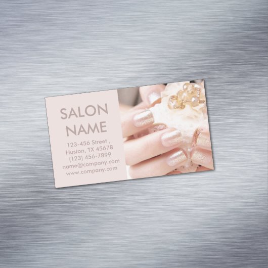 champagne gouden nagels mode beauty SPA nagelsalon Visitekaartje Magneet (Voorbeeld)