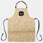 Champagne gouden nepschittertje Monogram Schort (Voorkant)