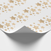 Champagne gouglitter sparkle Rooster wit Cadeaupapier (Hoek)