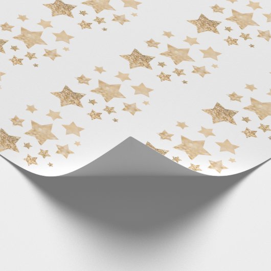 Champagne gouglitter sparkle Rooster wit Cadeaupapier (Hoek)