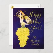 Champagne Grapes New Year  Feestdagenkaart (Voorkant / Achterkant)
