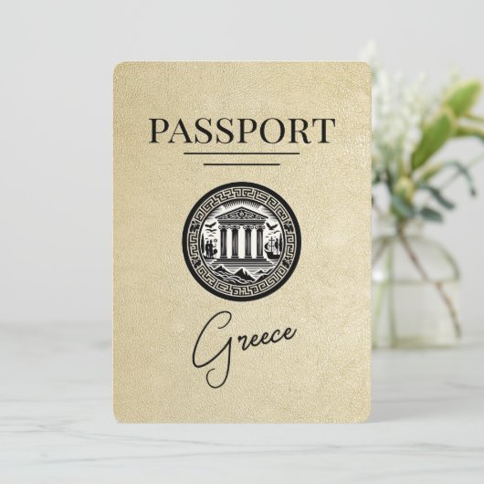 Champagne Grèce Passeport Enregistrer la carte Dat (Debout devant)