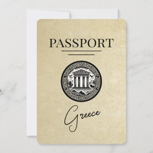 Champagne Grèce Passeport Enregistrer la carte Dat (Devant)