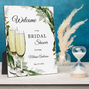 Champagne Greenery Bridal Welcome Sign Plaque Fotoplaat