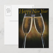 Champagne Happy Nieuwjaar Briefkaart (Voorkant / Achterkant)