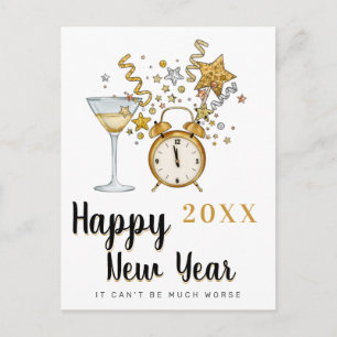 Champagne Happy Nieuwjaar Briefkaart