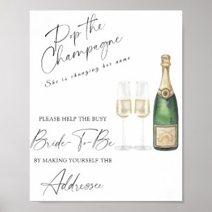 champagne - help de drukke bruid Aan  Poster