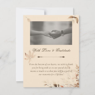 Champagne Herfst bruiloft Dankjewel Card Bedankkaart