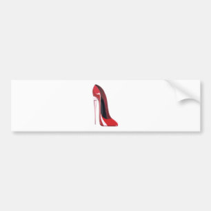 Champagne hiel rode stiletto shoe art bumpersticker