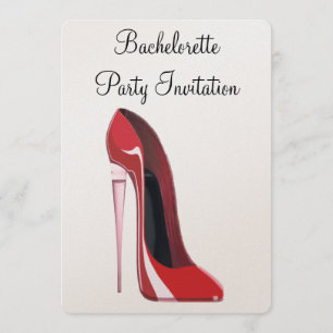 Champagne Hiel Stiletto Bachelorette Uitnodiging