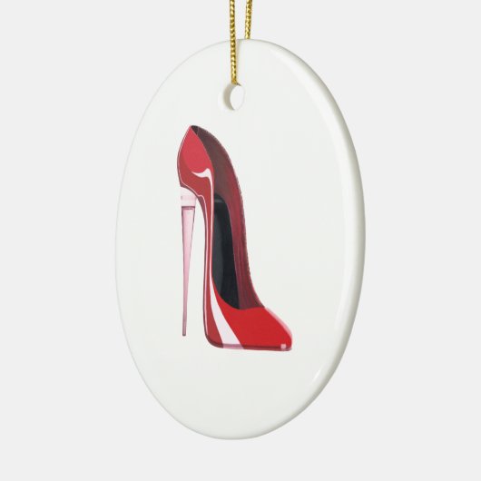 Champagne Hiel Stiletto Shoe Art Keramisch Ornament (Links)