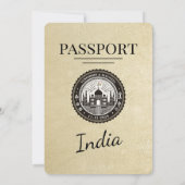 Champagne India Passport Uitnodiging (Achterkant)