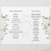 Champagne Ivory Blush Pink Floral Greenery Wedding (Achterkant)