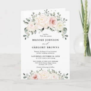 Champagne Ivory Blush Pink Floral Greenery Wedding
