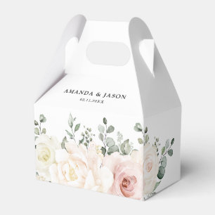 Champagne Ivory Blush Pink Floral Greenery Wedding Bedankdoosjes