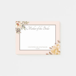 Champagne Ivory Pink Floral Moeder van Bride Post-it® Notes