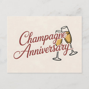 Champagne Jubileum Viering Script Grafisch Briefkaart