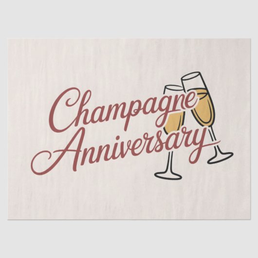 Champagne Jubileumviering Script Grafisch Tissuepapier (Voorkant)