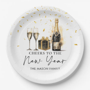 Champagne juicht New Years Eve Party Paper Borden Papieren Bordje