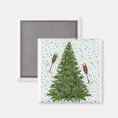 champagne kerstboom magneet (Voorkant / Achterkant)