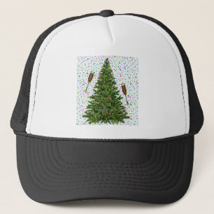 champagne kerstboom trucker pet