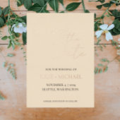 Champagne Kleur Eenvoudige Stijl Trouwen Save the Folie Uitnodiging